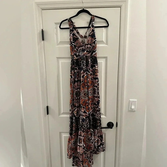 L’AGENCE Rosalina Pleated Silk High Low Maxi Dress Size 4 - Picture 3 of 8